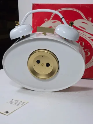 Orologio sveglia vintage anni '80 bianco