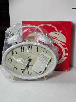 Orologio sveglia vintage anni '80 bianco