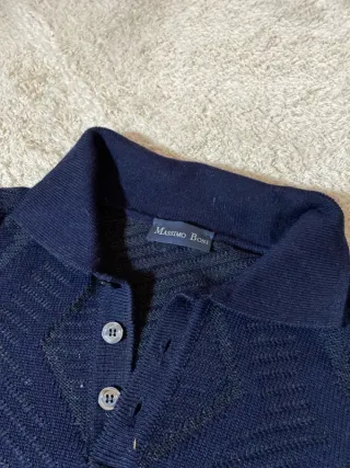 Jersey Vintage Punto Azul y Gris