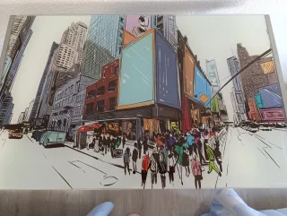 Escritorio de cristal y metal