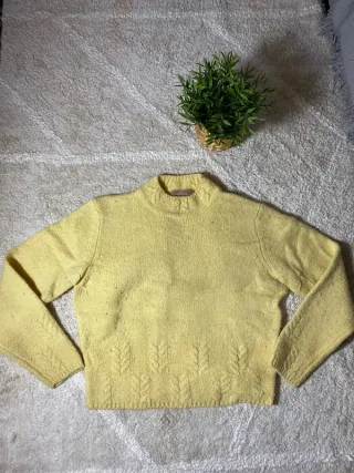 Jersey vintage lana cuello alto amarillo