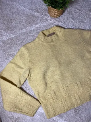 Jersey vintage lana cuello alto amarillo