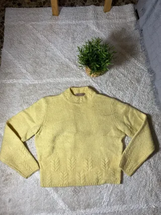 Jersey vintage lana cuello alto amarillo