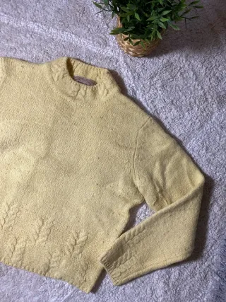 Jersey vintage lana cuello alto amarillo