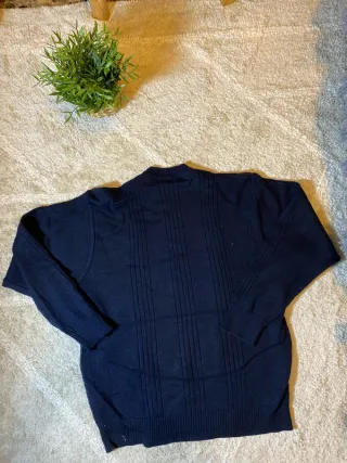 Jersey Vintage Punto Retro Azul Gris