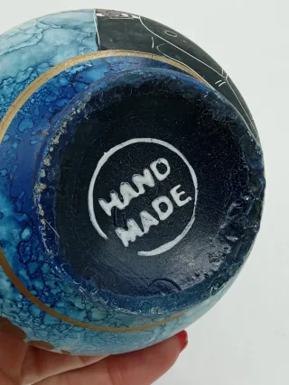 Vasetto Greco Dipinto Blu