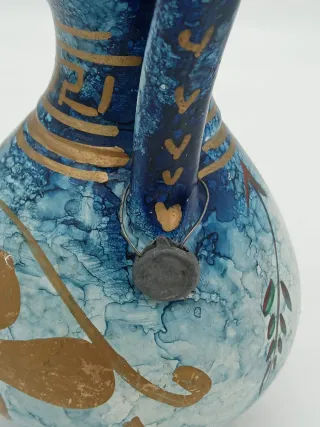 Vasetto Greco Dipinto Blu