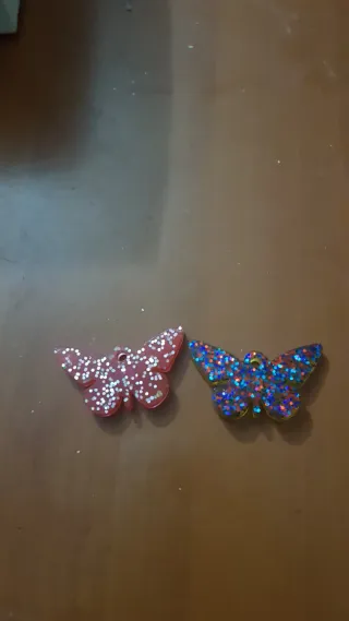 2 calamite farfalla glitter