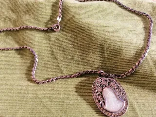 Medalla Virgen Antigua Plata y Nácar