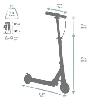 Patinete Ajustable Scooter Niños Oxelo MID5 Azul