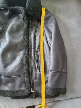 Cazadora Biker Negra con Borrego