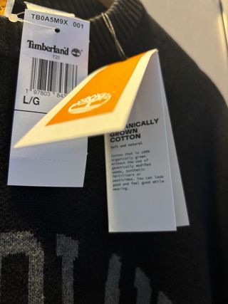 Jersey Timberland Negro Gris Talla L. NUEVO