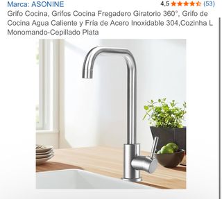 NUEVO Grifo Cocina Giratorio Acero Inoxidable