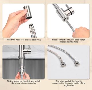 NUEVO Grifo Cocina Giratorio Acero Inoxidable