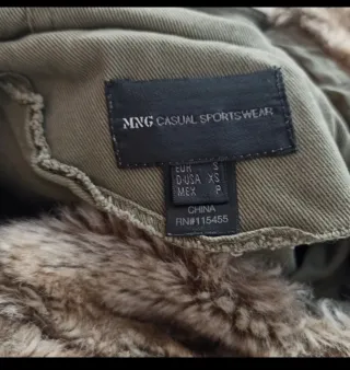 Chaqueta Mango Verde Militar Mujer