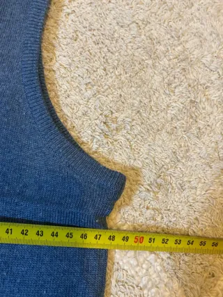 Chaleco Bandel azul cuello pico vintage