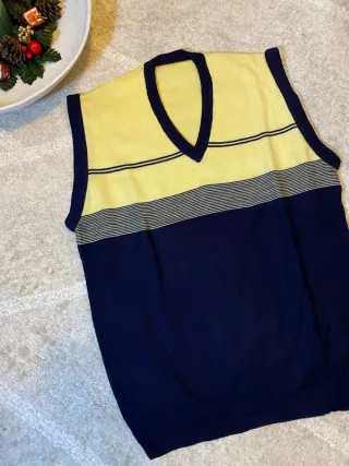 Jersey sin mangas vintage amarillo y azul