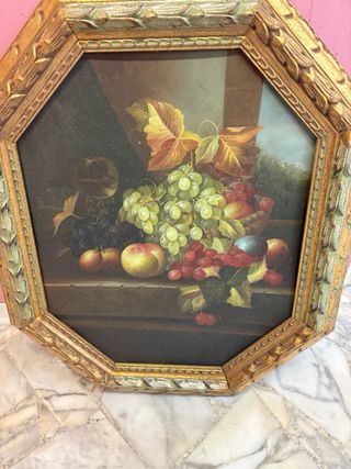 Antico quadro con frutta altezza 72 cm larghezz 66