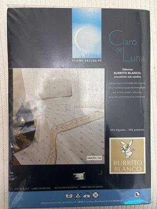 Juego de cama, burrito blanco de 135 cm