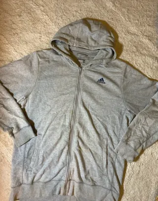 Sudadera Adidas gris con cremallera