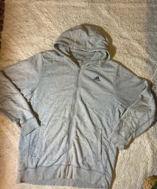 Sudadera Adidas gris con cremallera