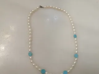 Gargantilla perlas y turquesas