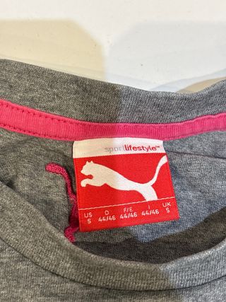 Camiseta Puma Gris y Rosa Unisex