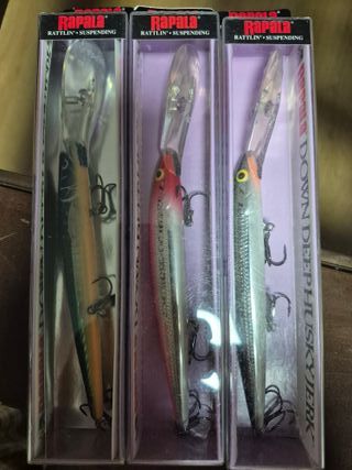 Lote 3 señuelos Rapala 14cm nuevos