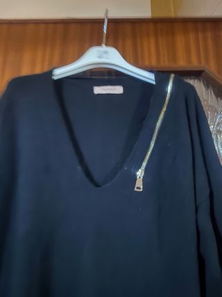 Abito Twin Set nero con zip dorata