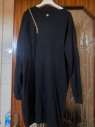 Abito Twin Set nero con zip dorata