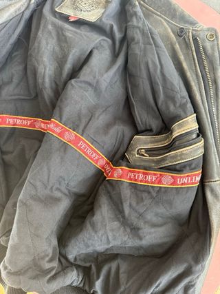 Chaqueta bomber de cuero envejecido