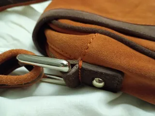 Borsa Max&Co in camoscio marrone e arancione