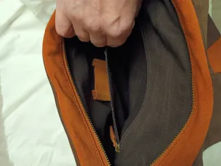 Borsa Max&Co in camoscio marrone e arancione