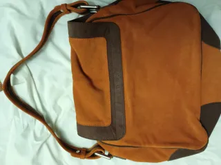 Borsa Max&Co in camoscio marrone e arancione