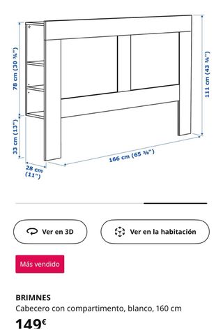 Cabecero IKEA BRIMNES Negro
