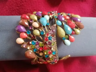 Brazalete Pavo Real Multicolor Dorado