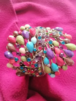 Brazalete Pavo Real Multicolor Dorado