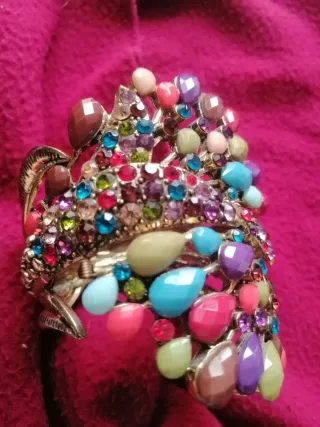 Brazalete Pavo Real Multicolor Dorado