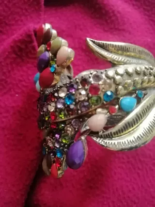 Brazalete Pavo Real Multicolor Dorado