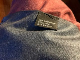 Sciarpa grande 30% cashmere blu e bordeaux