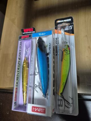 Lote 3 señuelos: Rapala, Bomber y Hart