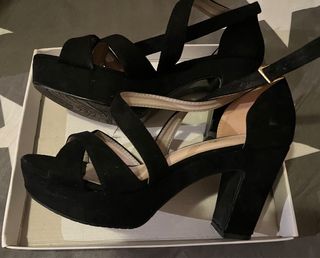 Zapatos de tacón negros plataforma