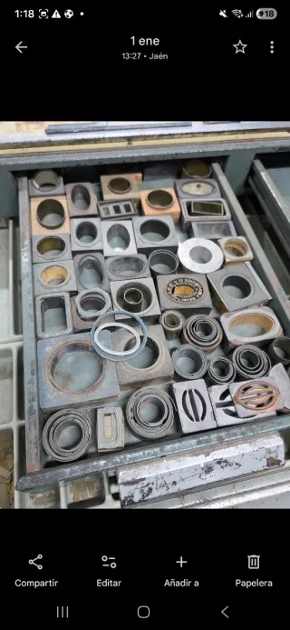 Chivalete metálico de imprenta, Prensa Sellos.