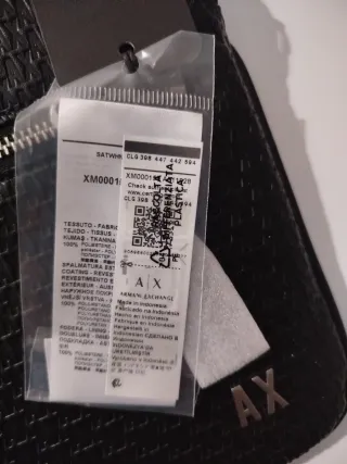 Bandolera Armani Exchange (A|X) Negra Nueva.