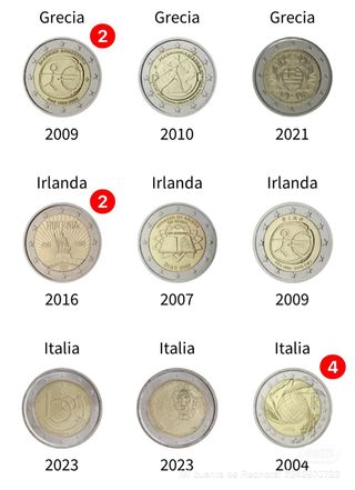 Cambio monedas 2€ conmemorativas