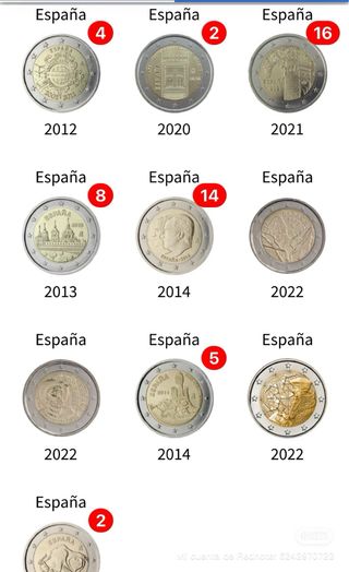 Cambio monedas 2€ conmemorativas