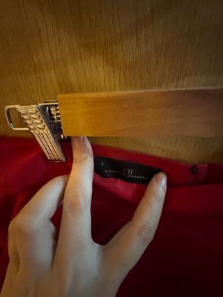 Falda Carolina Herrera Roja Larga