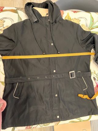 Giacca mezza stagione nera con cintura