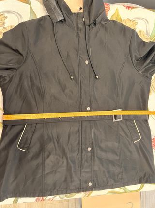 Giacca mezza stagione nera con cintura