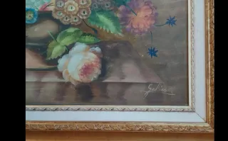Quadro floreale dipinto a mano